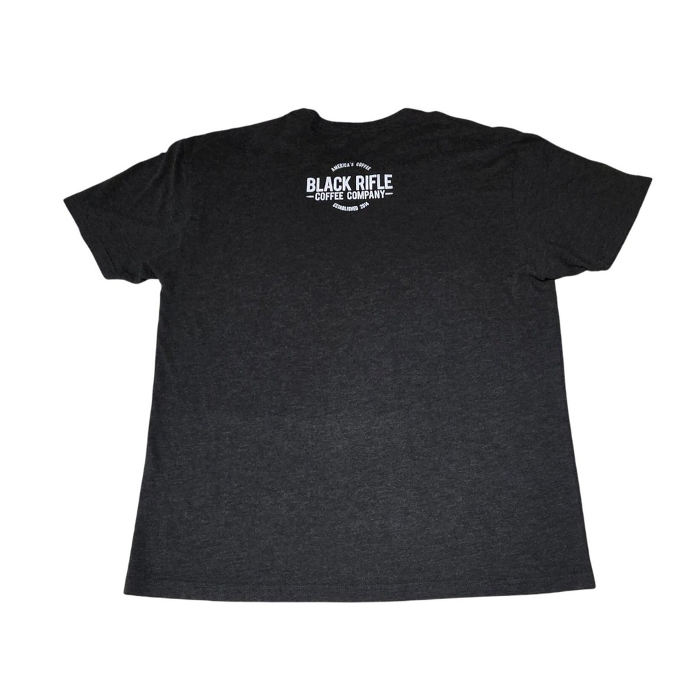 Black Rifle Coffee Mens AR-15 American Flag Graphic T-Shirt Charcoal L REPAIRED - Picture 8 of 9